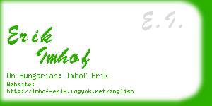 erik imhof business card